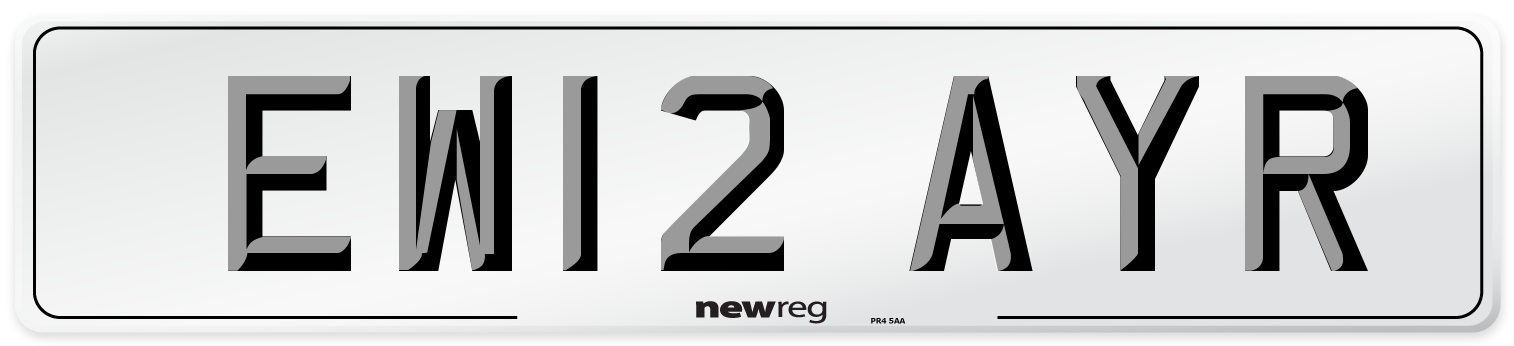 EW12 AYR Number Plate from New Reg